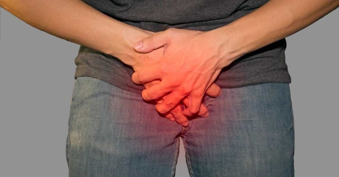 Pain in the groin of pathological graduation